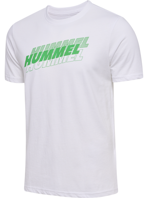 hmlGRAPHIC TRIPLE LOGO COTTON TEE, WHITE, packshot