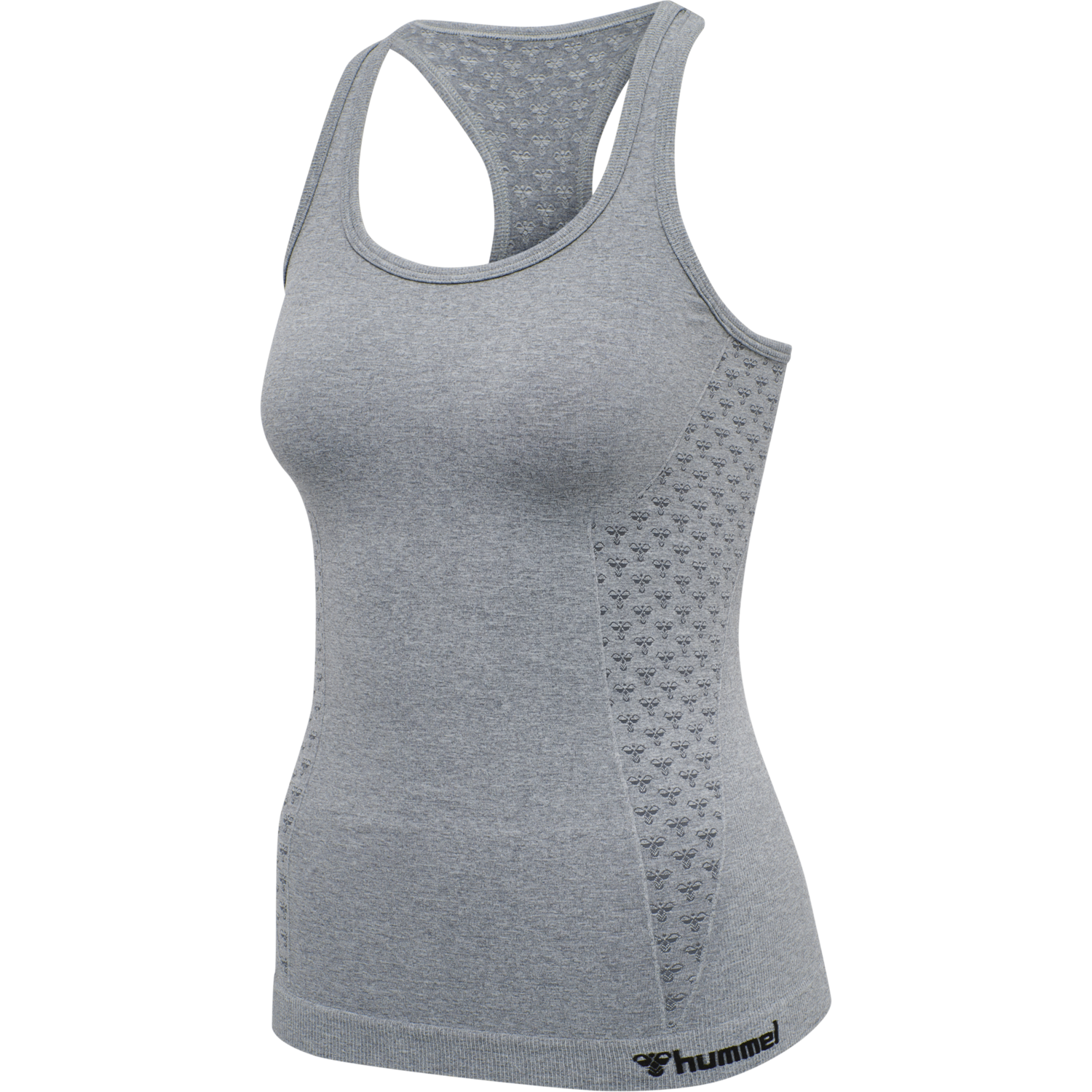 hmlCI SEAMLESS TOP, GREY MELANGE, packshot