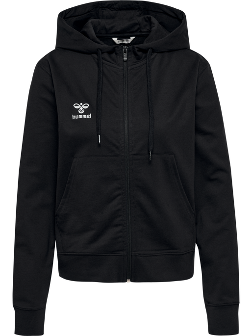 hmlGO 2.0 ZIP HOODIE WOMAN, BLACK, packshot