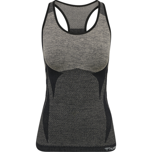 hmlCLEA SEAMLESS TOP, CHATEAU GRAY/BLACK MELANGE, packshot