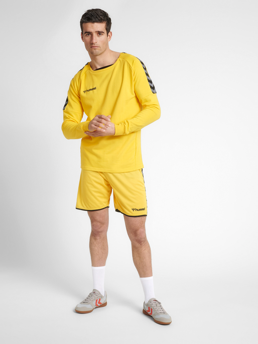 hmlAUTHENTIC POLY SHORTS, SPORTS YELLOW/BLACK, model
