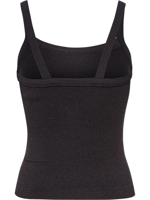 hmlYOGA SEAMLESS RIB TOP, BLACK MELANGE, packshot