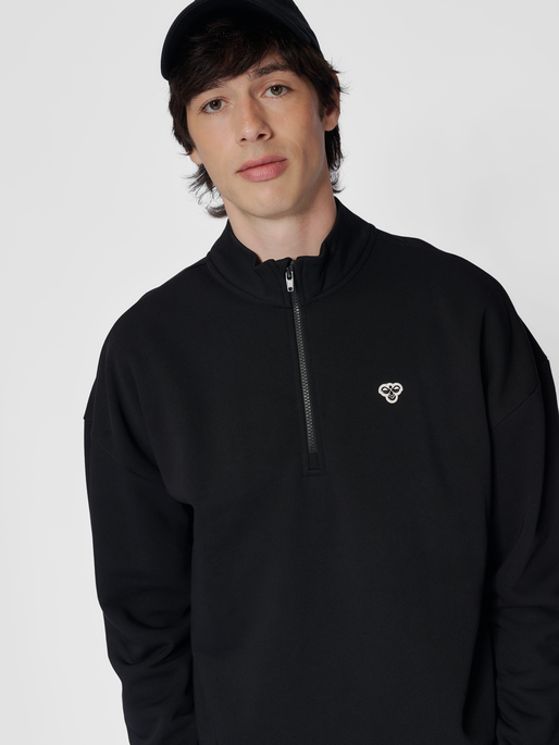 hmlLOOSE HALF ZIP  BEE, BLACK, model
