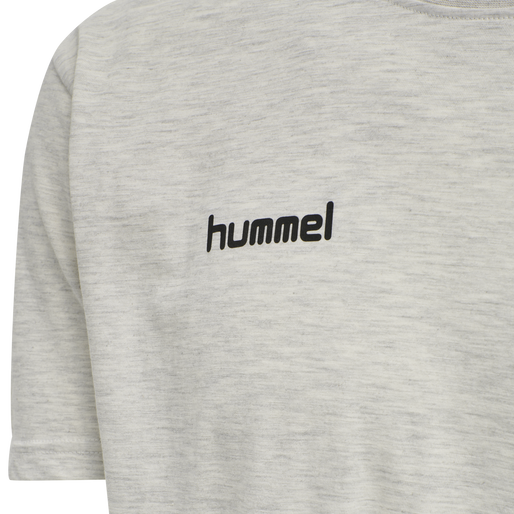 HMLGO COTTON T-SHIRT S/S, EGRET MELANGE HMLGO COTTON T-SHIRT S/S, EGRET MELANGE, packshot