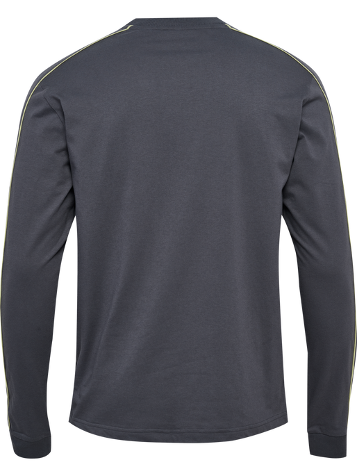 hmlPULSE PIPING T-SHIRT L/S, BLACKENED PEARL, packshot