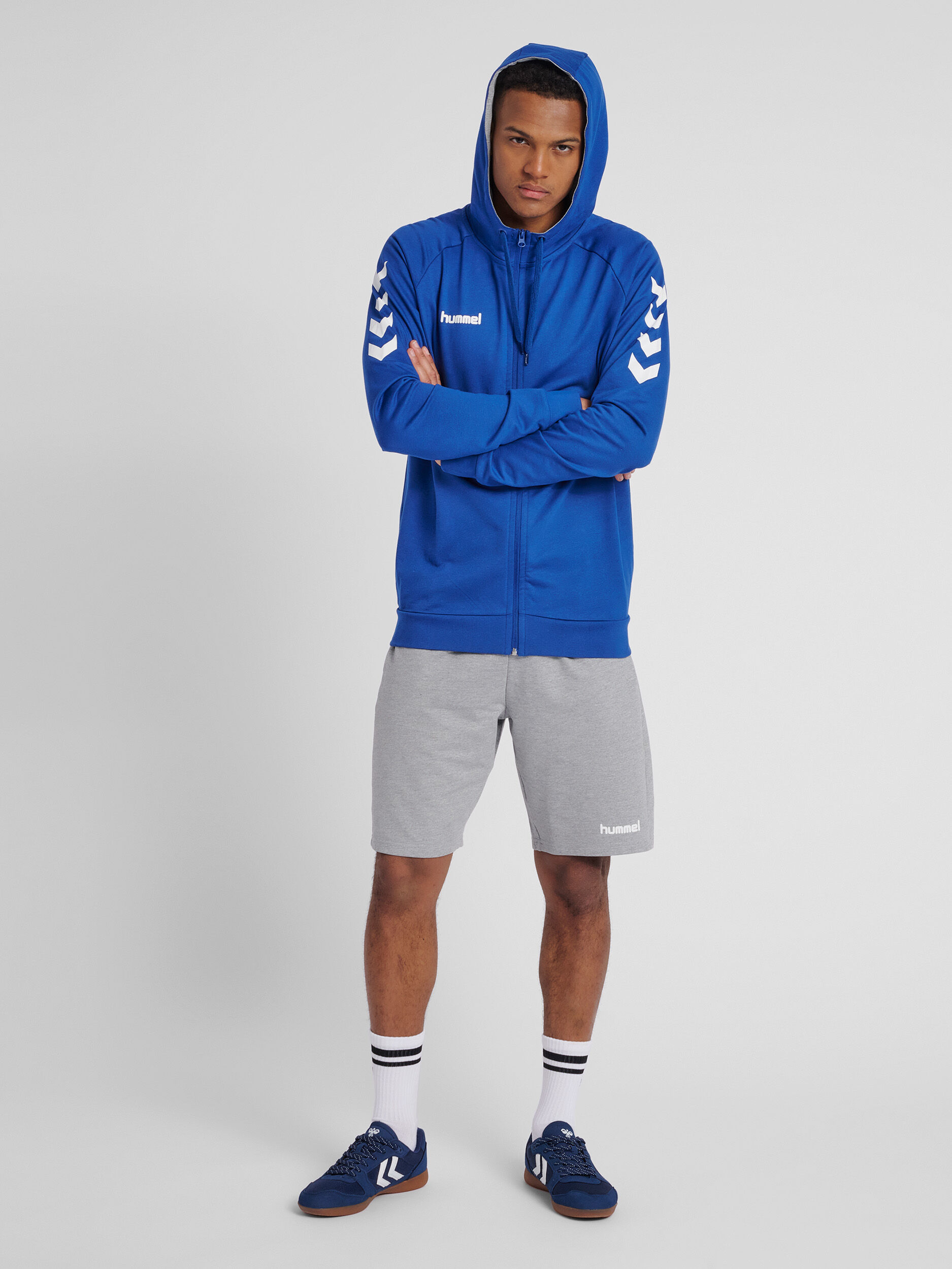 hummel GO COTTON ZIP HOODIE TRUE BLUE hummel