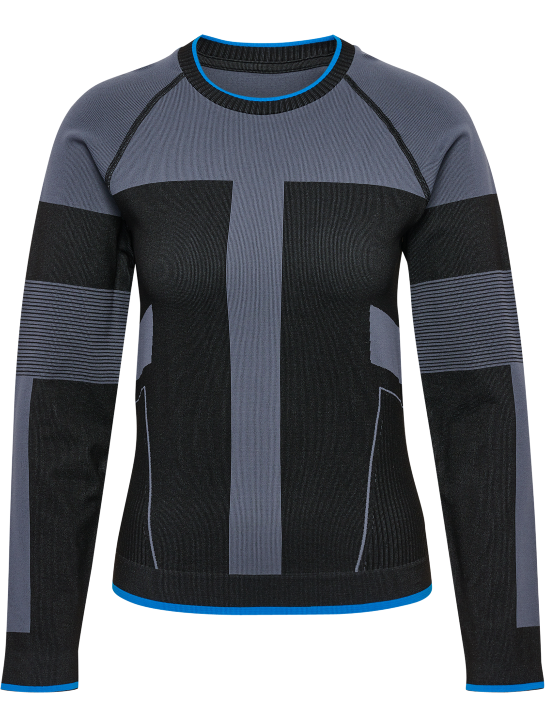 hmlSEAMLESS TEE LS, BLACK, packshot