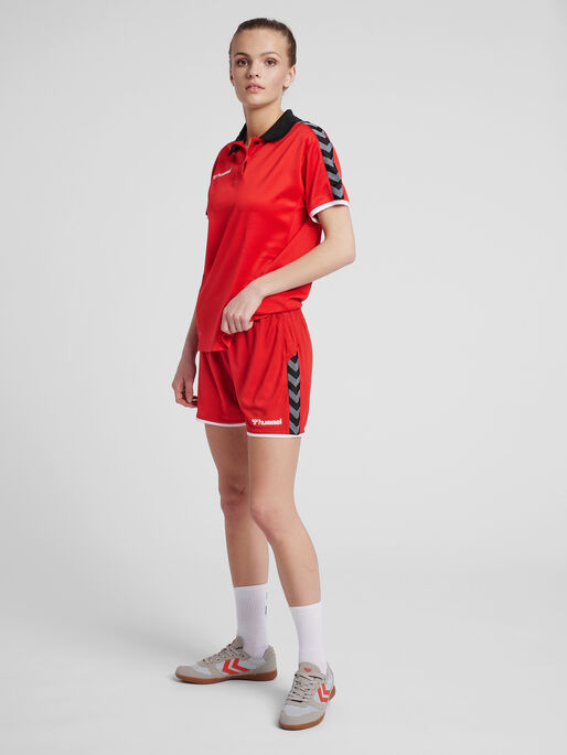 hmlAUTHENTIC POLY SHORTS WOMAN, TRUE RED, model