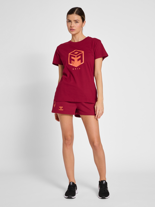 hmlOFFGRID COTTON JERSEY S/S WO, RHUBARB, model