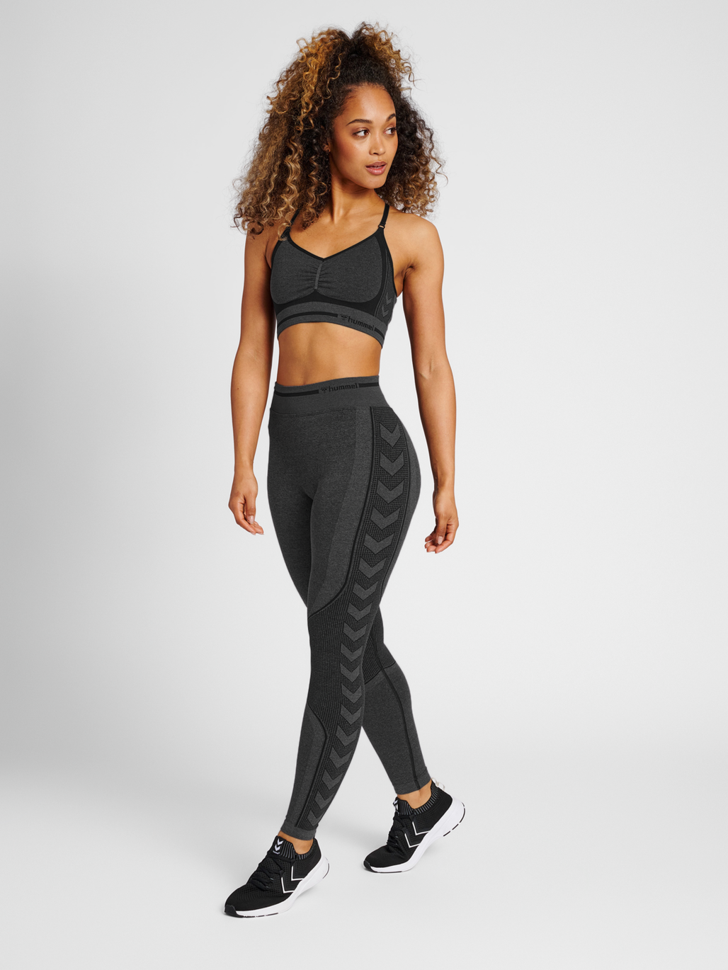 hummel MT LULU SEAMLESS SCRUNCH TIGHTS BLACK MELANGE hummel
