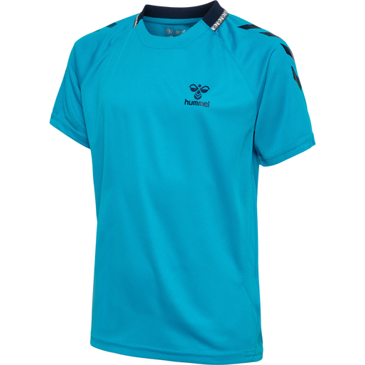 hmlONGRID POLY JERSEY S/S KIDS, ATOMIC BLUE/MARINE, packshot