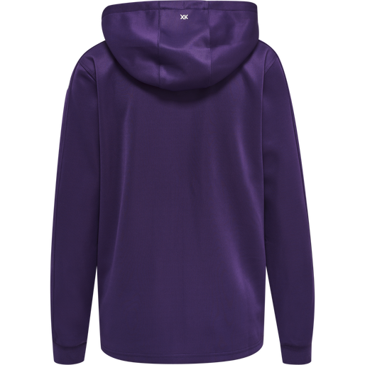 hmlCORE XK POLY ZIP HOOD SWEAT WOMA, ACAI/WHITE, packshot