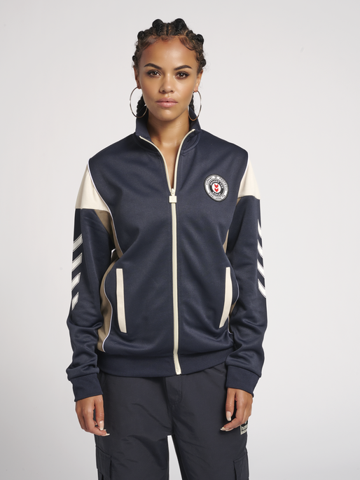 hmlNICHLAS ZIP JACKET, DARK NAVY, model