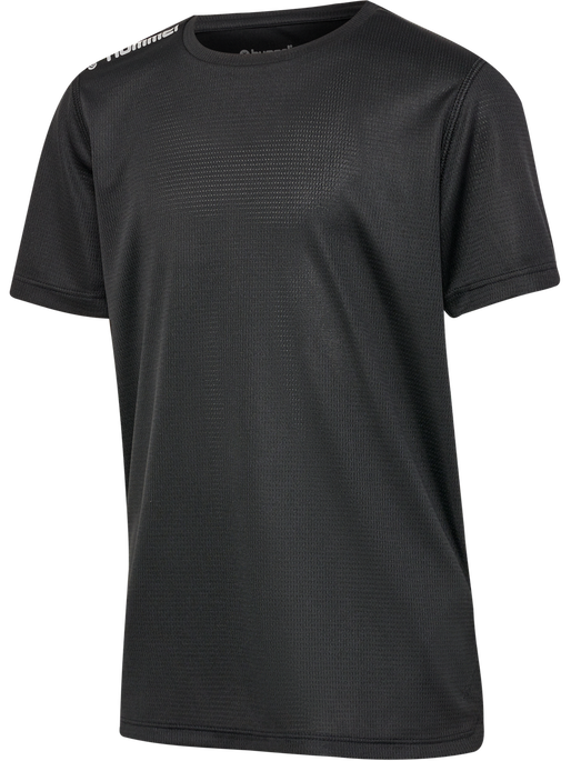 hmlRUN JERSEY S/S KIDS, BLACK, packshot