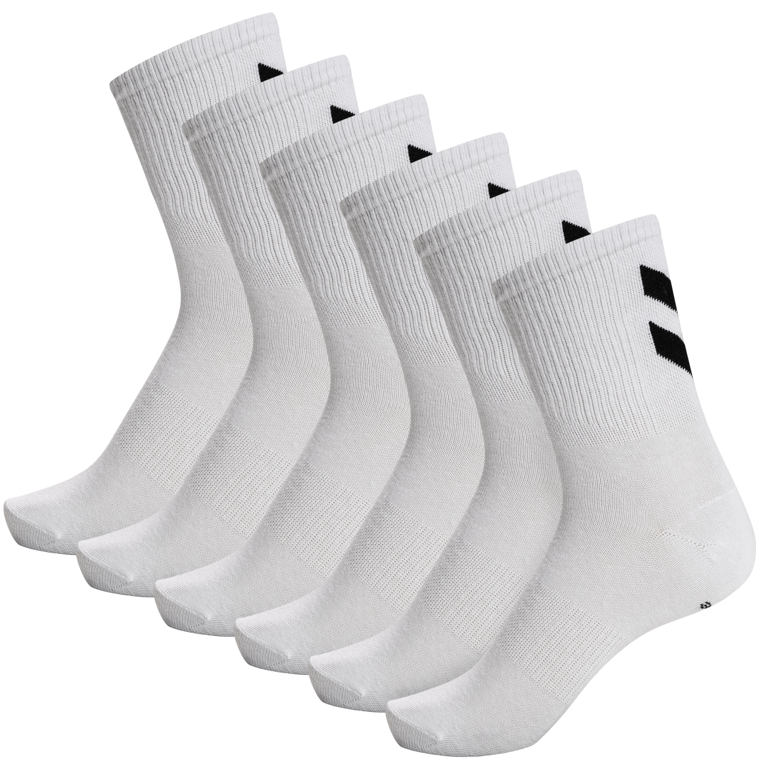 hmlCHEVRON 6-PACK SOCKS, WHITE/WHITE, packshot