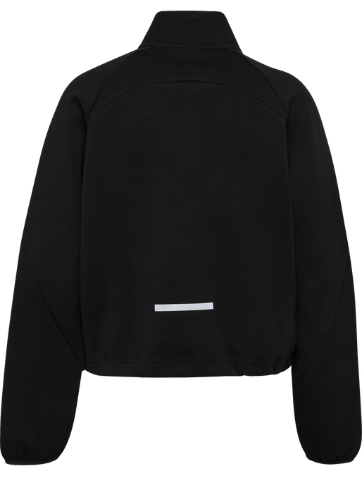 hmlTECH FLEECE WOMEN BOXY HALF ZIP, BLACK, packshot