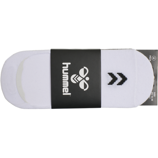 hmlCHEVRON 6-PACK NO SHOW SOCKS, WHITE/BLACK/GREY, packshot