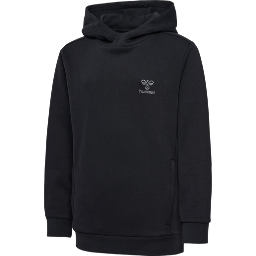 hmlOFFGRID HOODIE KIDS, JET BLACK/FORGED IRON, packshot