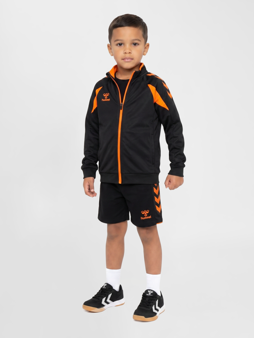 hmlCORE 2.0 TRACK ZIP JACKET KIDS, BLACK/ORANGE TIGER, model