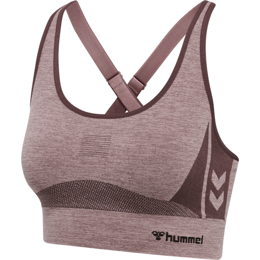 hmlCLEA SEAMLESS  SPORTS TOP, FUDGE/WOODROSE MELANGE, packshot