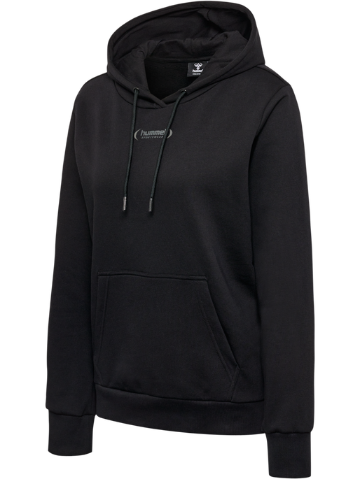 hmlPAOLA REGULAR HOODIE, BLACK, packshot