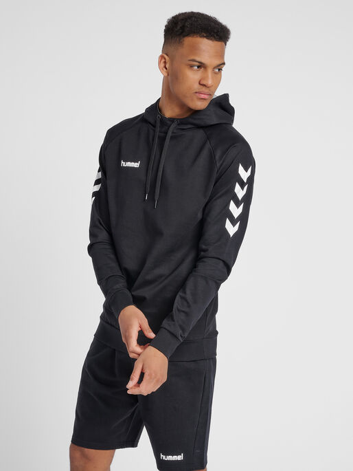 hummel GO COTTON HOODIE - BLACK | hummel.net