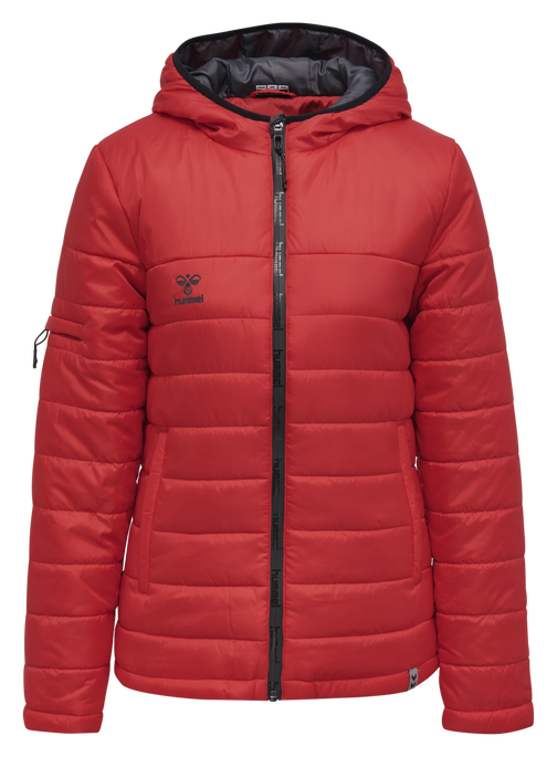 hmlNORTH QUILTED HOOD JACKET WOMAN, TRUE RED, packshot