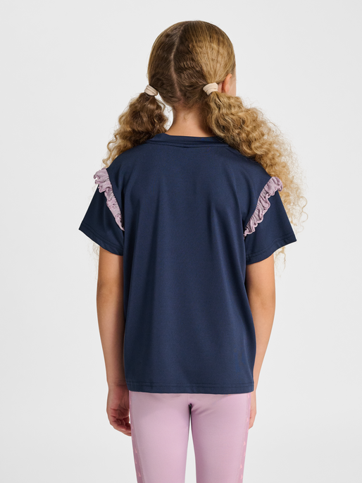 hmlJR MIX GLITTER T-SHIRT S/S, BLACK IRIS, model