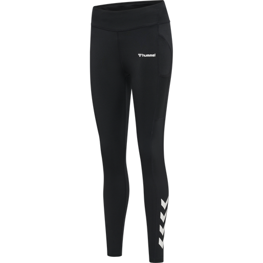 hmlMT CHIPO MID WAIST TIGHTS, BLACK hmlMT CHIPO MID WAIST TIGHTS, BLACK, packshot