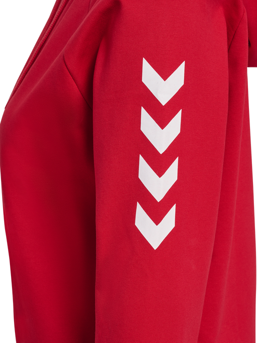 HMLGO COTTON ZIP HOODIE WOMAN, TRUE RED, packshot
