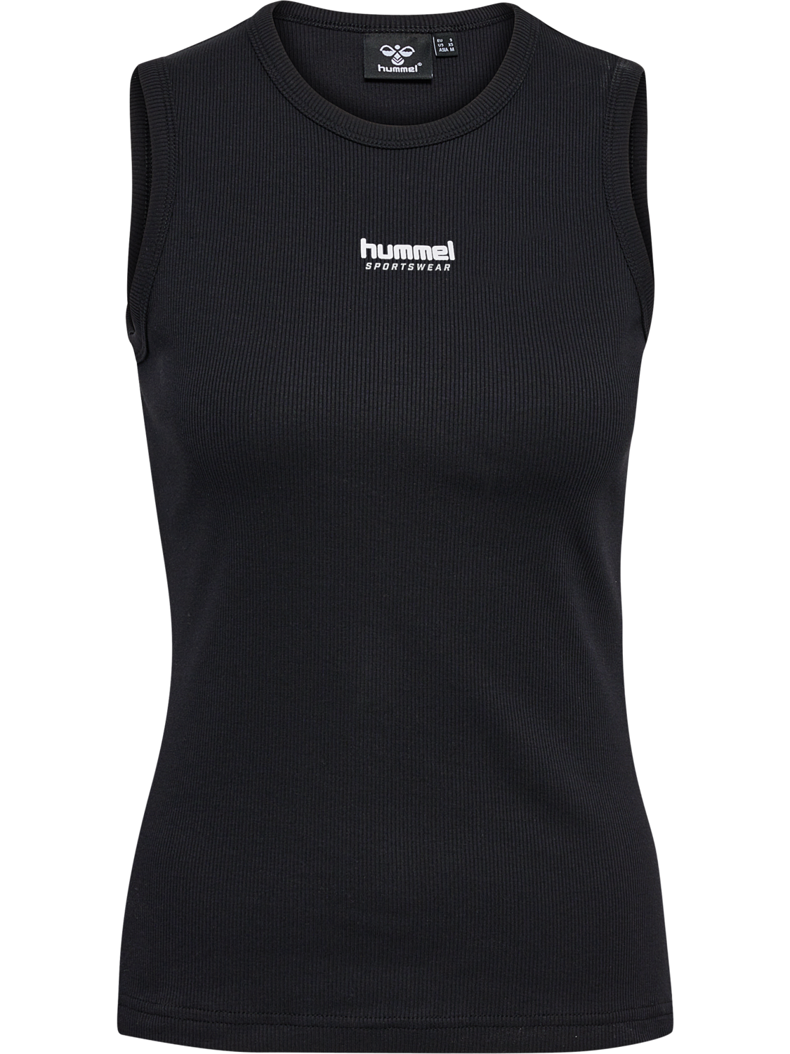 hmlLGC ASLY RIB TANK TOP, BLACK, packshot