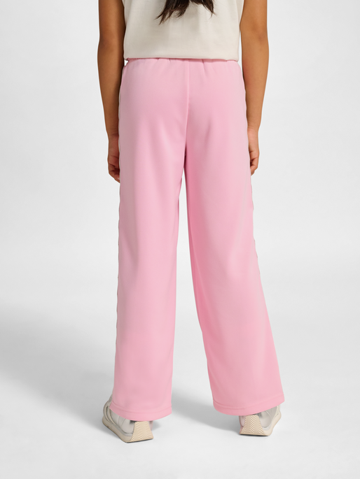 hmlJR WIDE LEG POLY TAPE PANTS, ROSEATE SPOONBILL, model