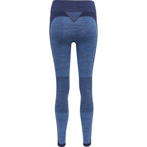 hmlCLEA SEAMLESS MID WAIST TIGHTS, GRANADA SKY/NAVY PEONY MELANGE, packshot