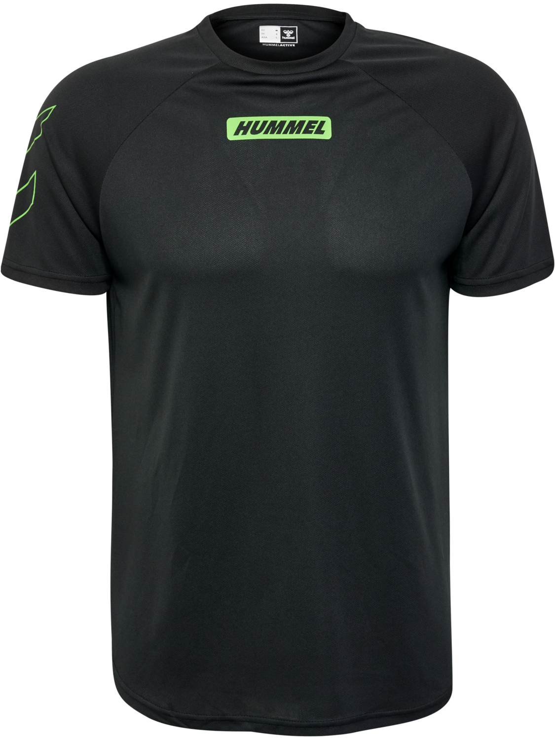 hmlTE TOPAZ T-SHIRT, BLACK/POISON GREEN, packshot