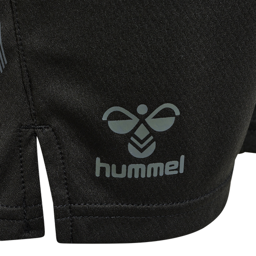 hmlONGRID POLY SHORTS KIDS, JET BLACK/FORGED IRON, packshot
