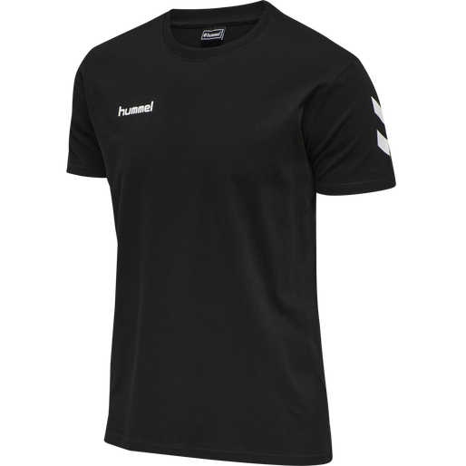 HMLGO COTTON T-SHIRT S/S, BLACK HMLGO COTTON T-SHIRT S/S, BLACK, packshot
