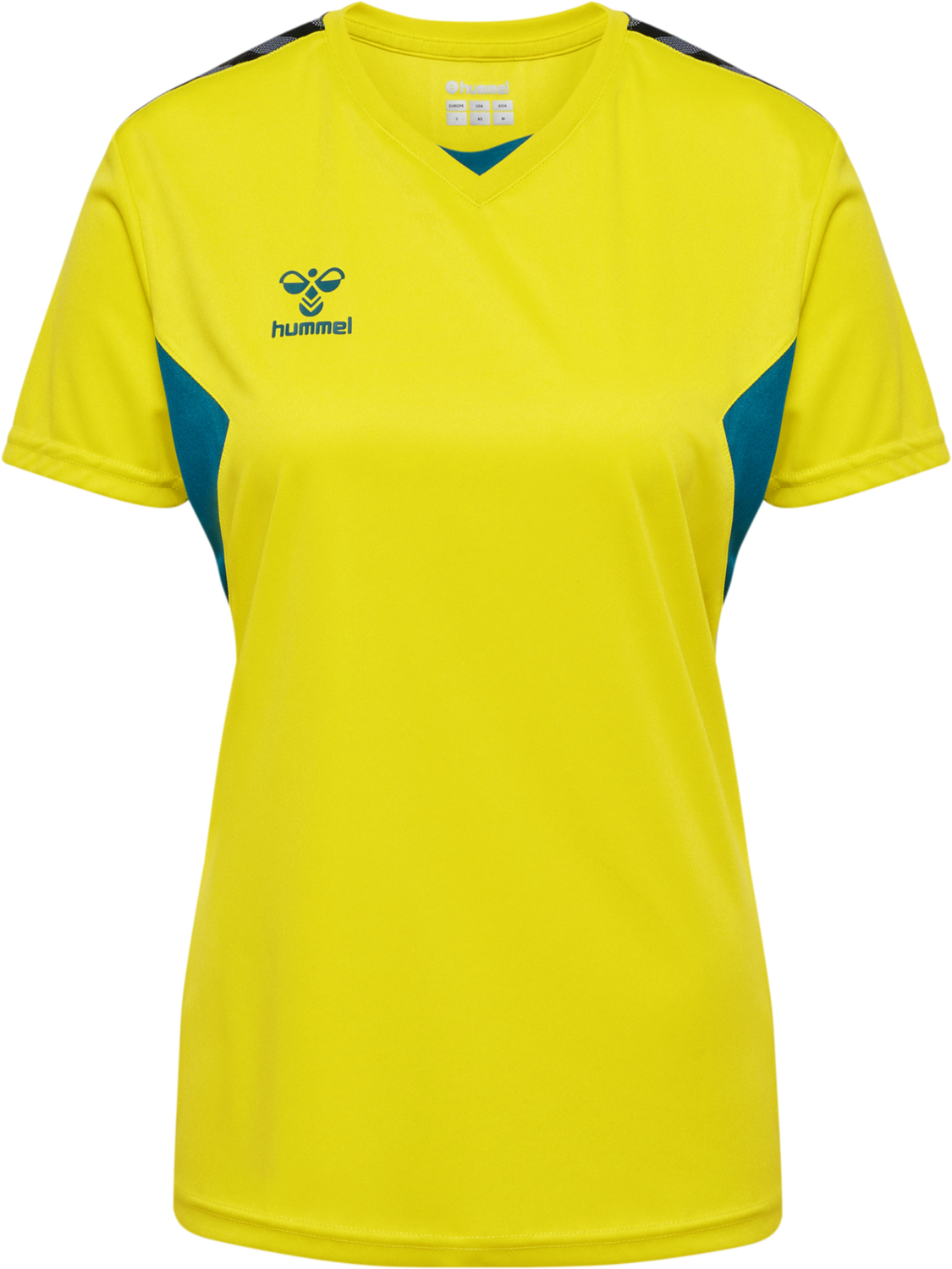 hmlAUTHENTIC PL JERSEY S/S WOMAN, SULPHUR SPRING/BLUE CORAL, packshot