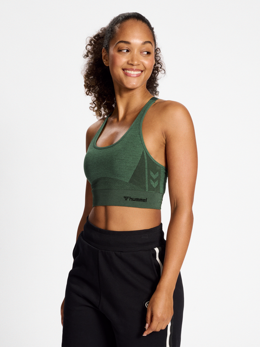 hummel CLEA SEAMLESS SPORTS TOP - CLIMBING IVY