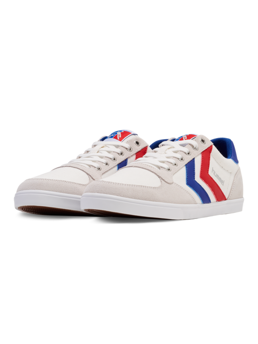 hummel HUMMEL SLIMMER STADIL LOW - WHITE/BLUE/RED/GUM hummel HUMMEL SLIMMER STADIL LOW - WHITE/BLUE/RED/GUM
