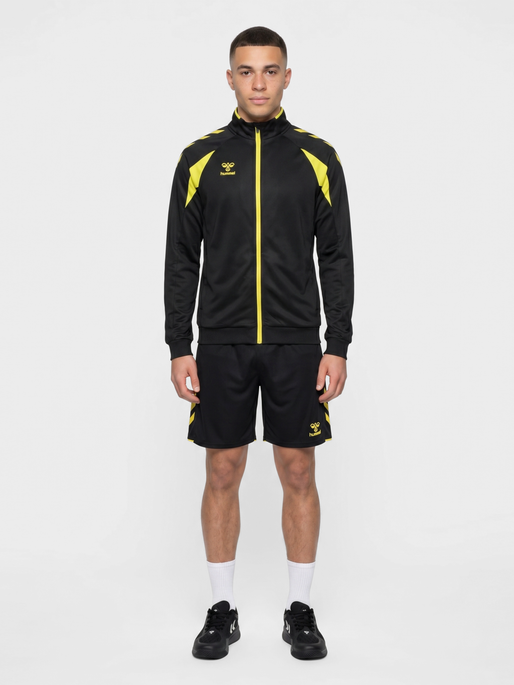 hmlCORE 2.0 TRACK ZIP JACKET, BLACK/BLAZING YELLOW, model