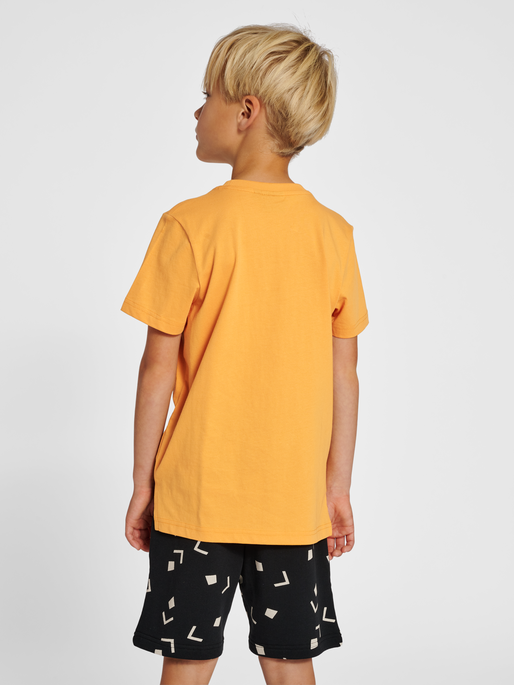 hmlROCK T-SHIRT S/S, BUTTERSCOTCH, model