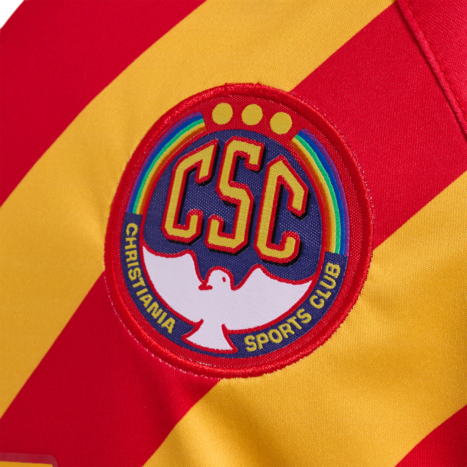 hmlCSC 19/20 KIDS HOME JERSEY LS, TRUE RED/SPORTS YELLOW W/SPONS, packshot