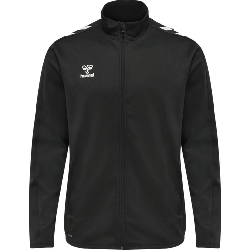 hmlCORE XK POLY ZIP SWEAT, BLACK/BLACK hmlCORE XK POLY ZIP SWEAT, BLACK/BLACK, packshot