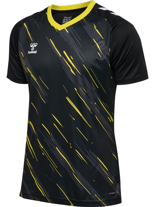 hmlMATCH TRIUMPH JERSEY S/S, BLACK/BLAZING YELLOW, packshot