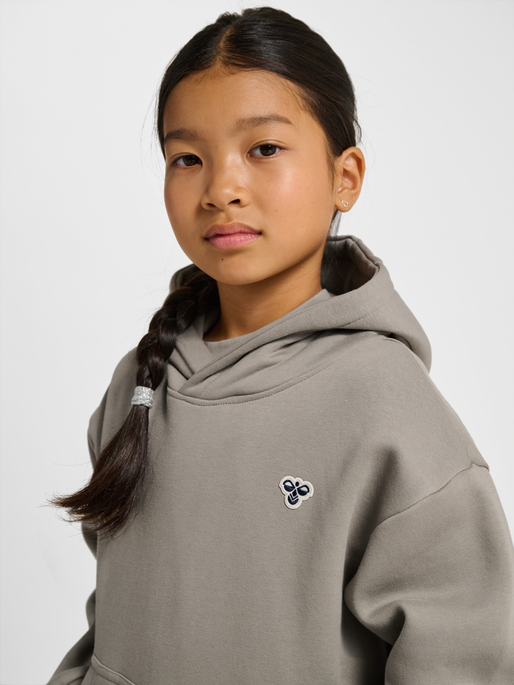 hmlJR LOOSE HOODIE BEE, ROCK RIDGE, model