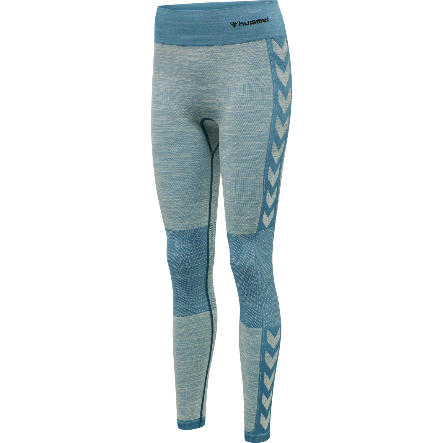 hmlCLEA SEAMLESS MID WAIST TIGHTS, BLUE CORAL/MARSHMALLOW, packshot