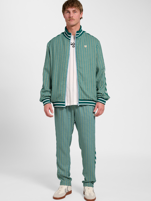 Pepita Woven Logotape Trackjacket, YELLOW/LIGHT BLUE/TEAL, model