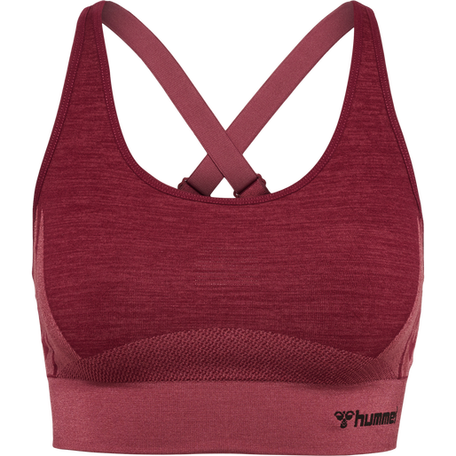 hmlCLEA SEAMLESS  SPORTS TOP, CABERNET/APPLE BUTTER MELANGE, packshot