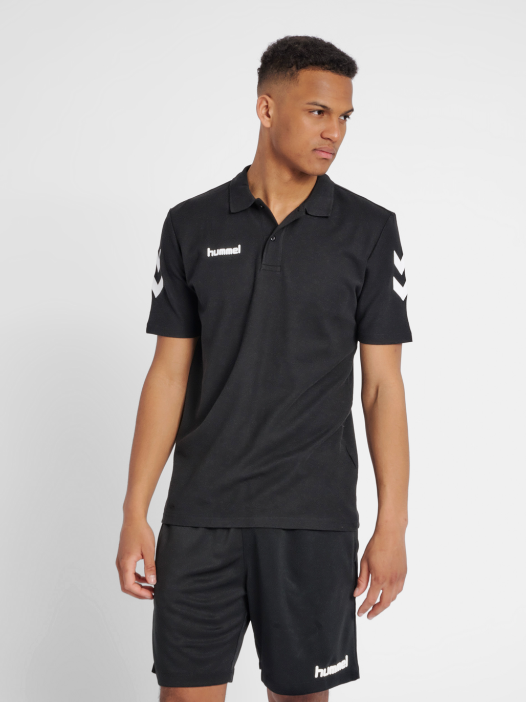 Cotton black polo shirt deals
