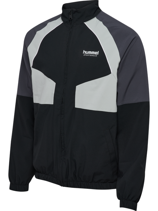 hmlLOOSE TRACK ZIPJACKET SPORTSWEAR, BLACK hmlLOOSE TRACK ZIPJACKET SPORTSWEAR, BLACK, packshot